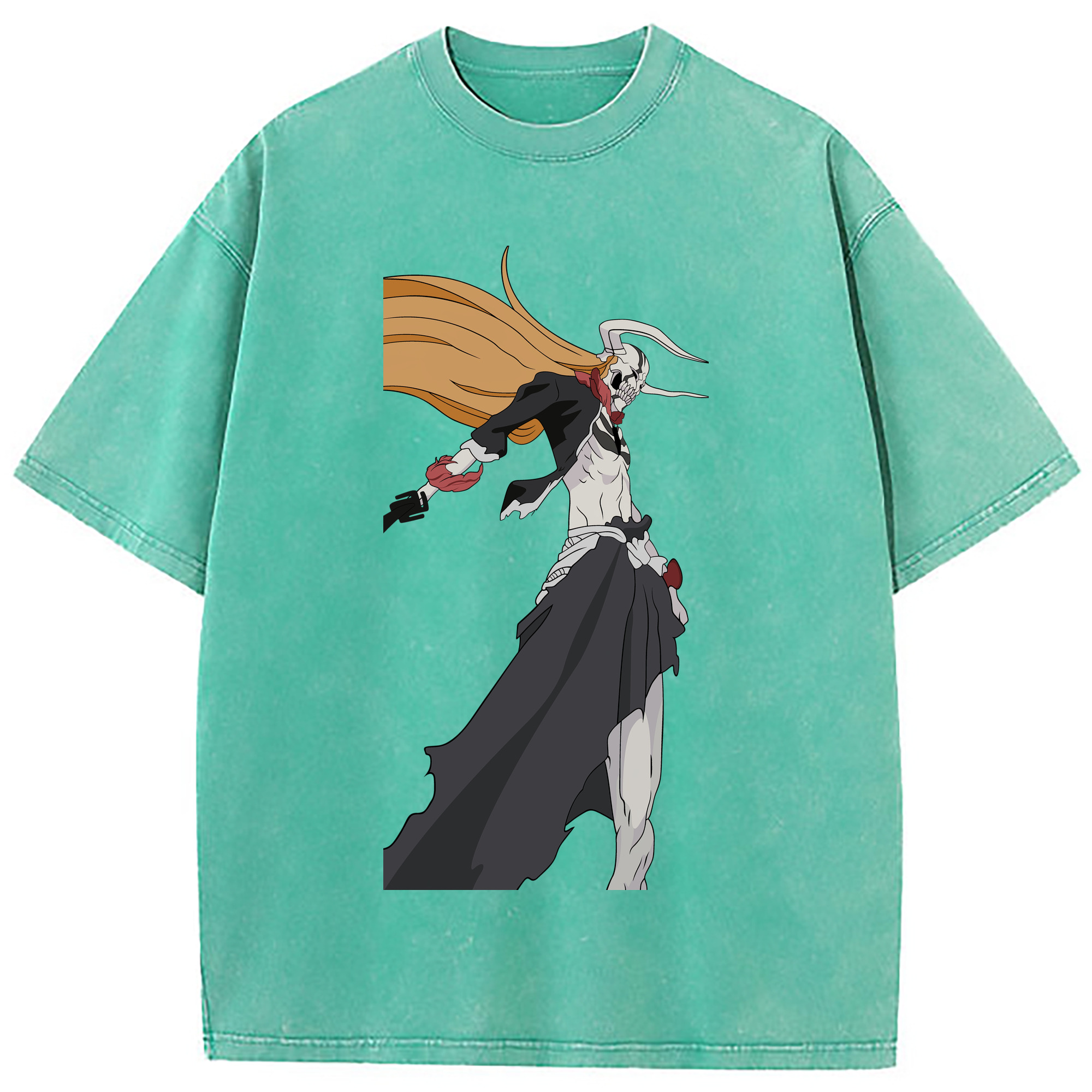 （画像用） ブリーチ 黒崎一護（くろさき いちご）BLEACH Kurosaki Ichigo 綿100% ヴィンテージ風 半袖Tシャツ（フロントプリント）